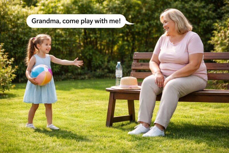 Grandmother and granddaughter