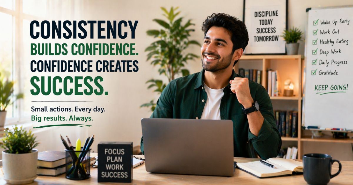 person feeling confident productive success