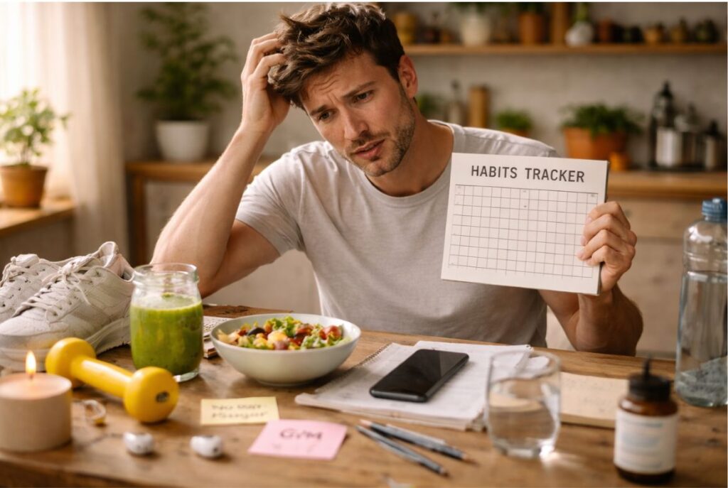 person feeling frustrated with habits