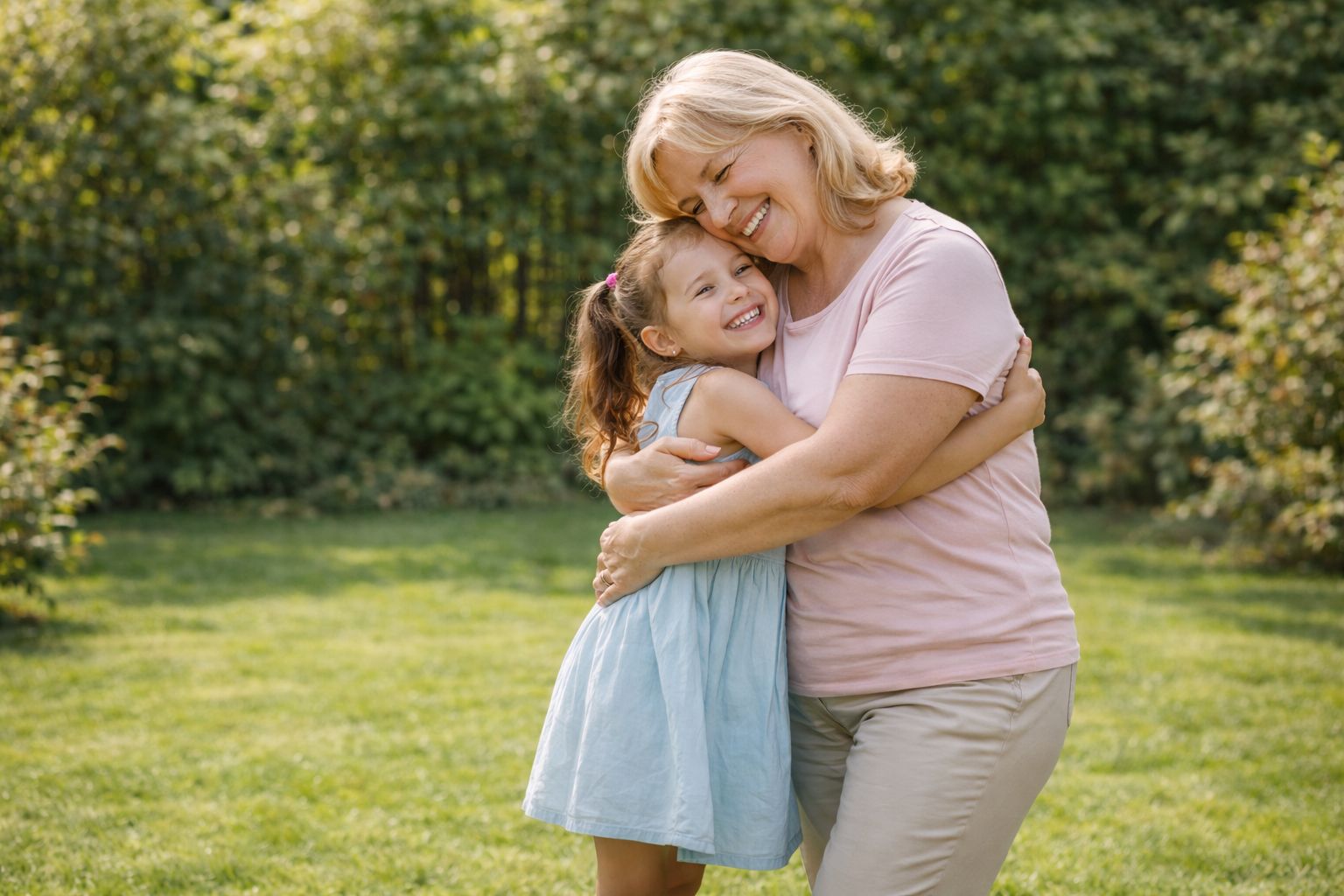Grandmother and granddaughter