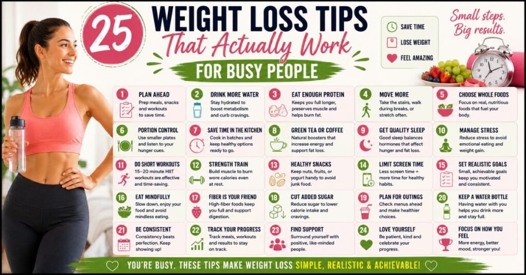 25 Weight Loss Tips That Actually Work for Busy People